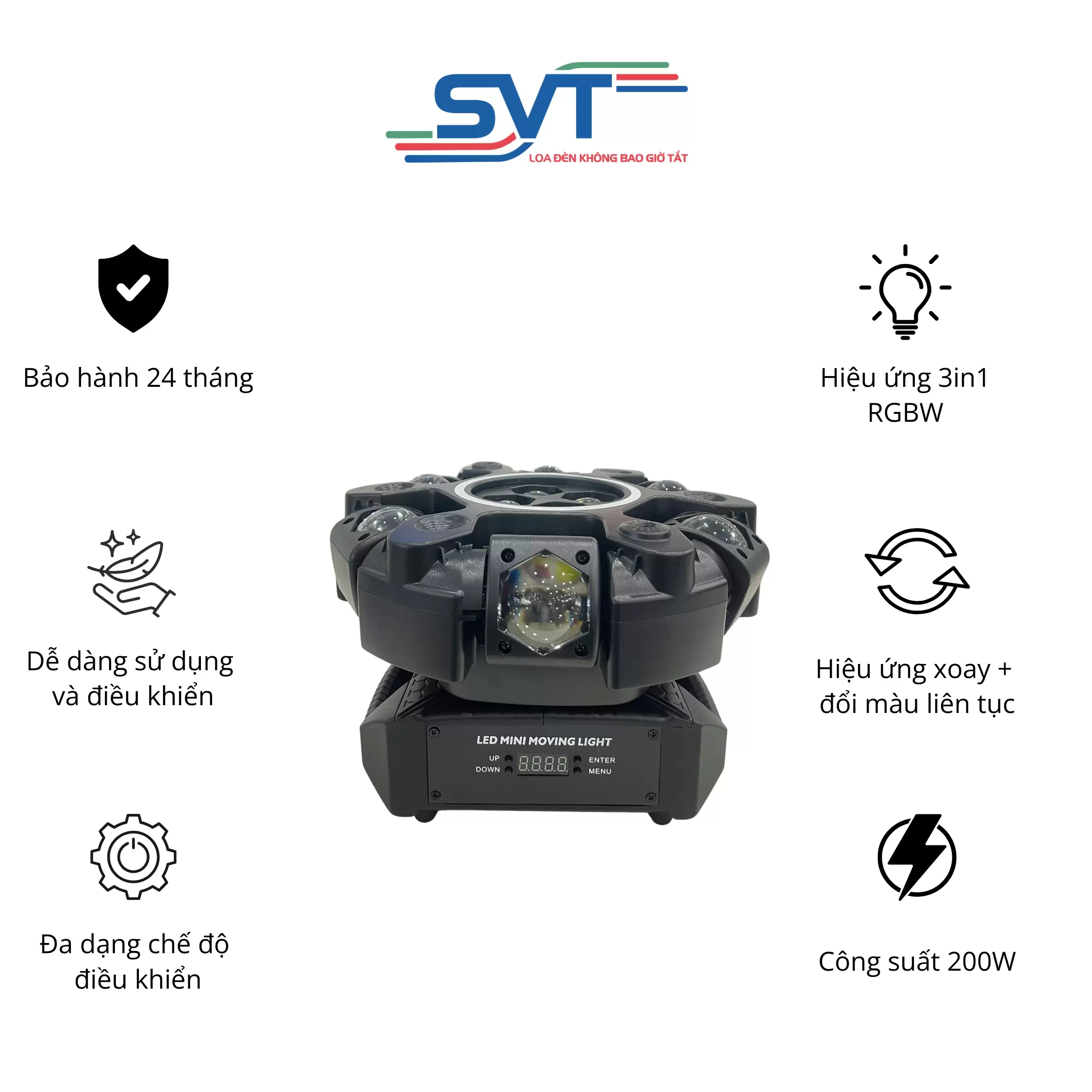 ĐÈN MOVING LED 6 MẮT SVT